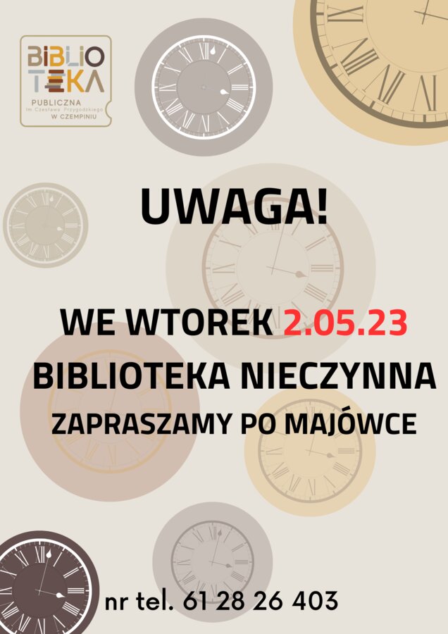 Zmiana godzin otwarcia w piątek 2 maja 