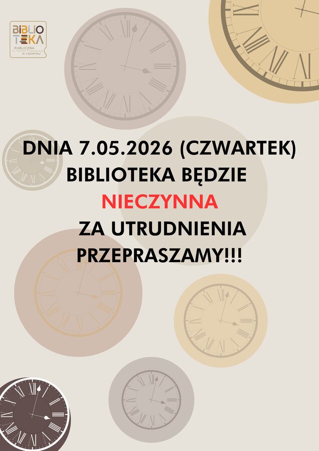 7.05.2026 biblioteka będzie nieczynna