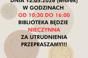 Zmiana godzin otwarcia
